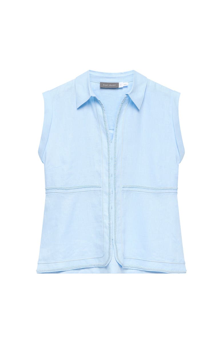 MINT VELVET Linen Sleeveless Shirt, Alternate, color, Blue
