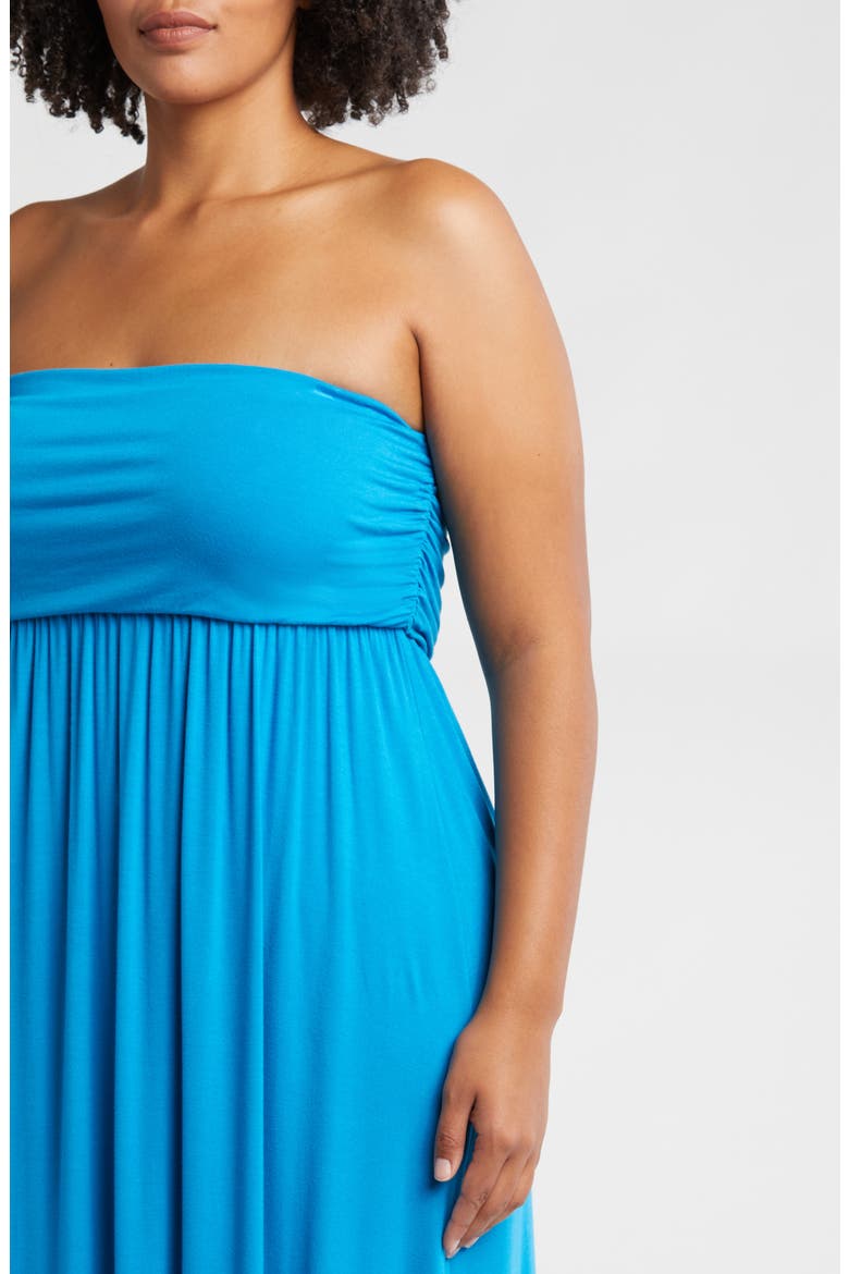 Strapless Maxi Dress, Alternate, color, TURQUOISE
