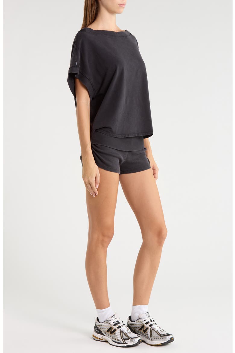 Hot Shot Knit Top and Shorts Set, Alternate, color, BLACK