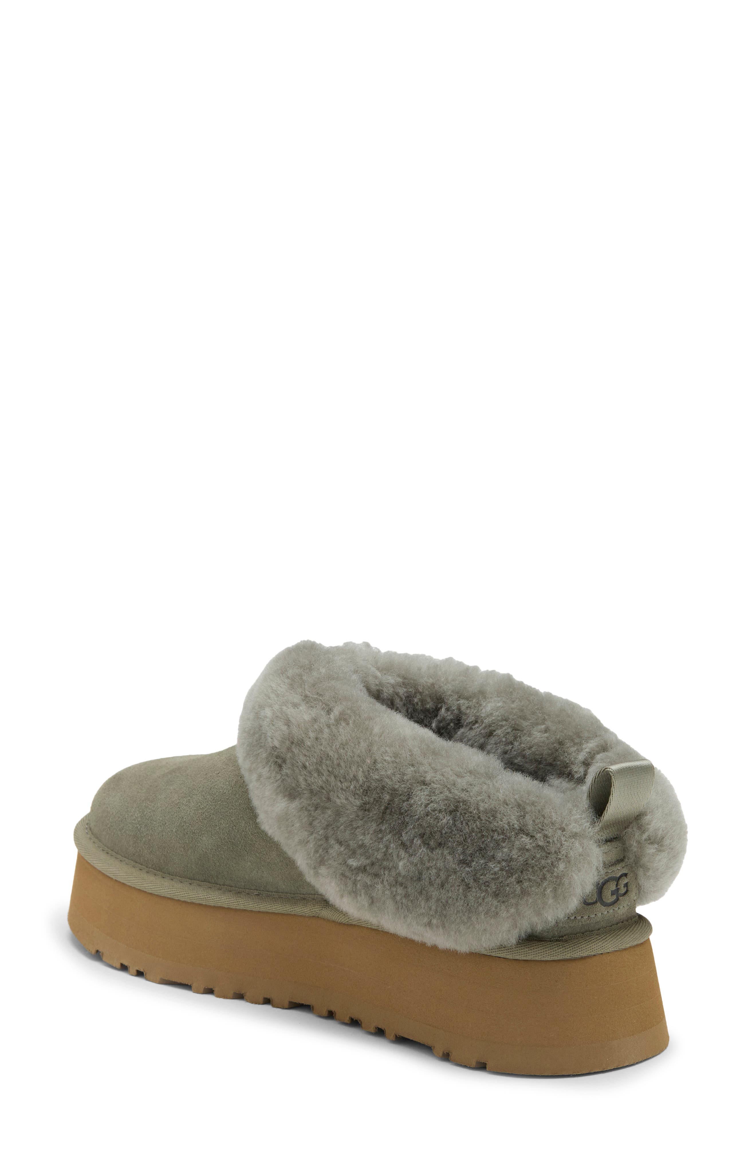 Tazzelle Genuine Shearling Collar Slipper, Alternate, color, MOSS GREEN