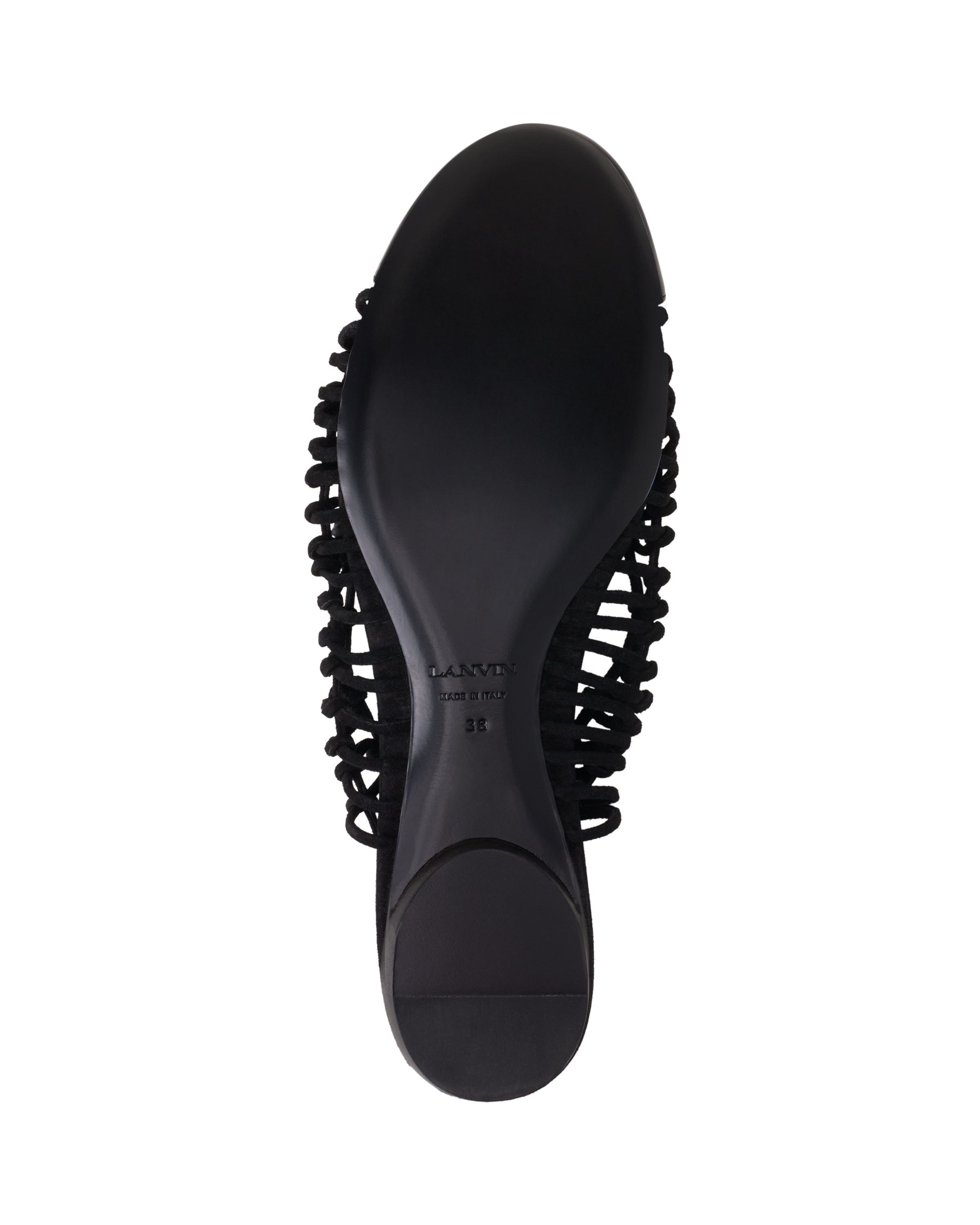 Lanvin Knitline Slingback Ballerina In Leather, Alternate, color, Black