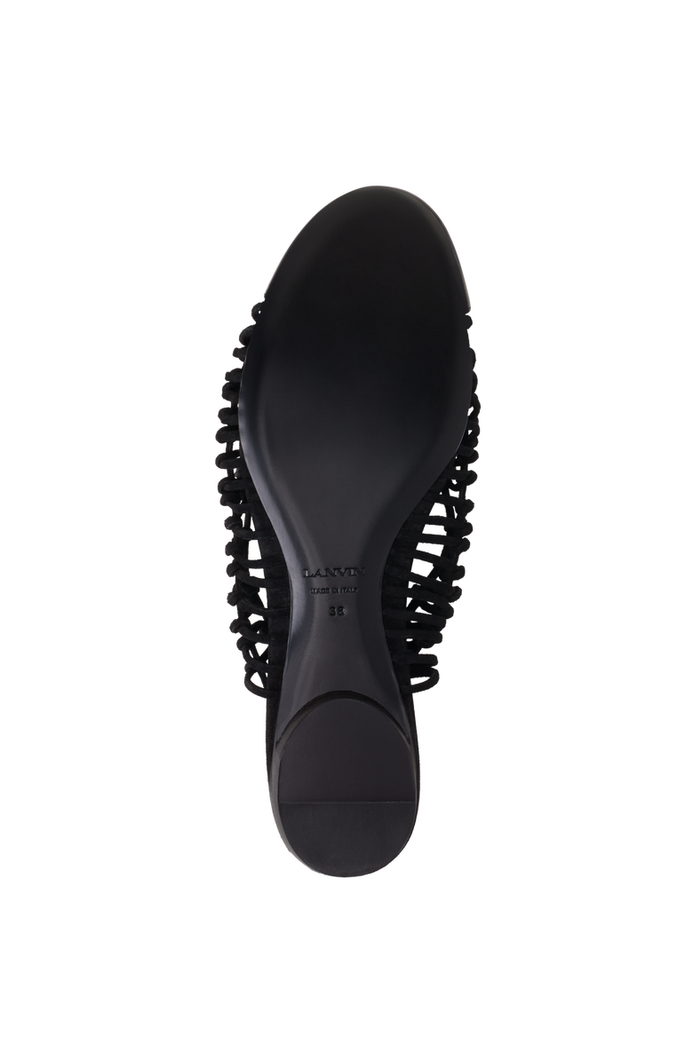 Lanvin Knitline Slingback Ballerina In Leather, Alternate, color, Black