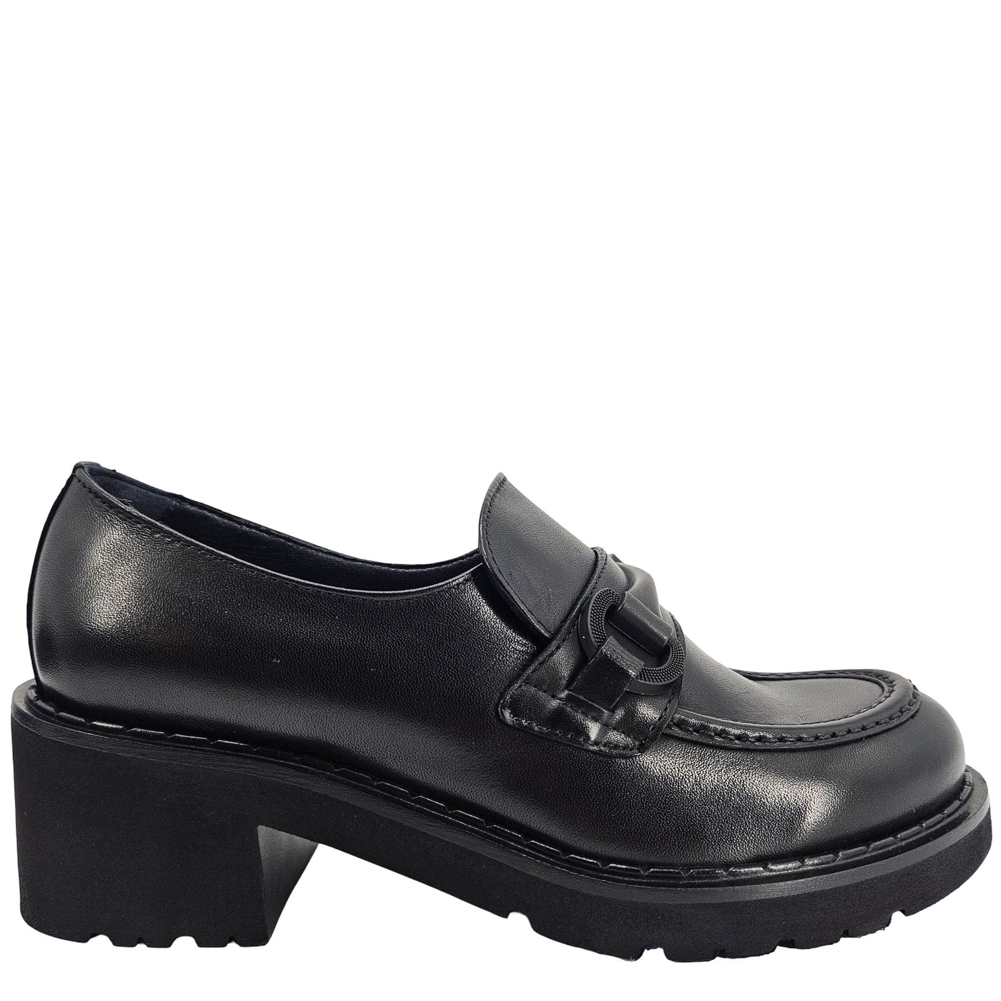 Madison Maison Lug Sole Chunky Loafer, Main, color, Black