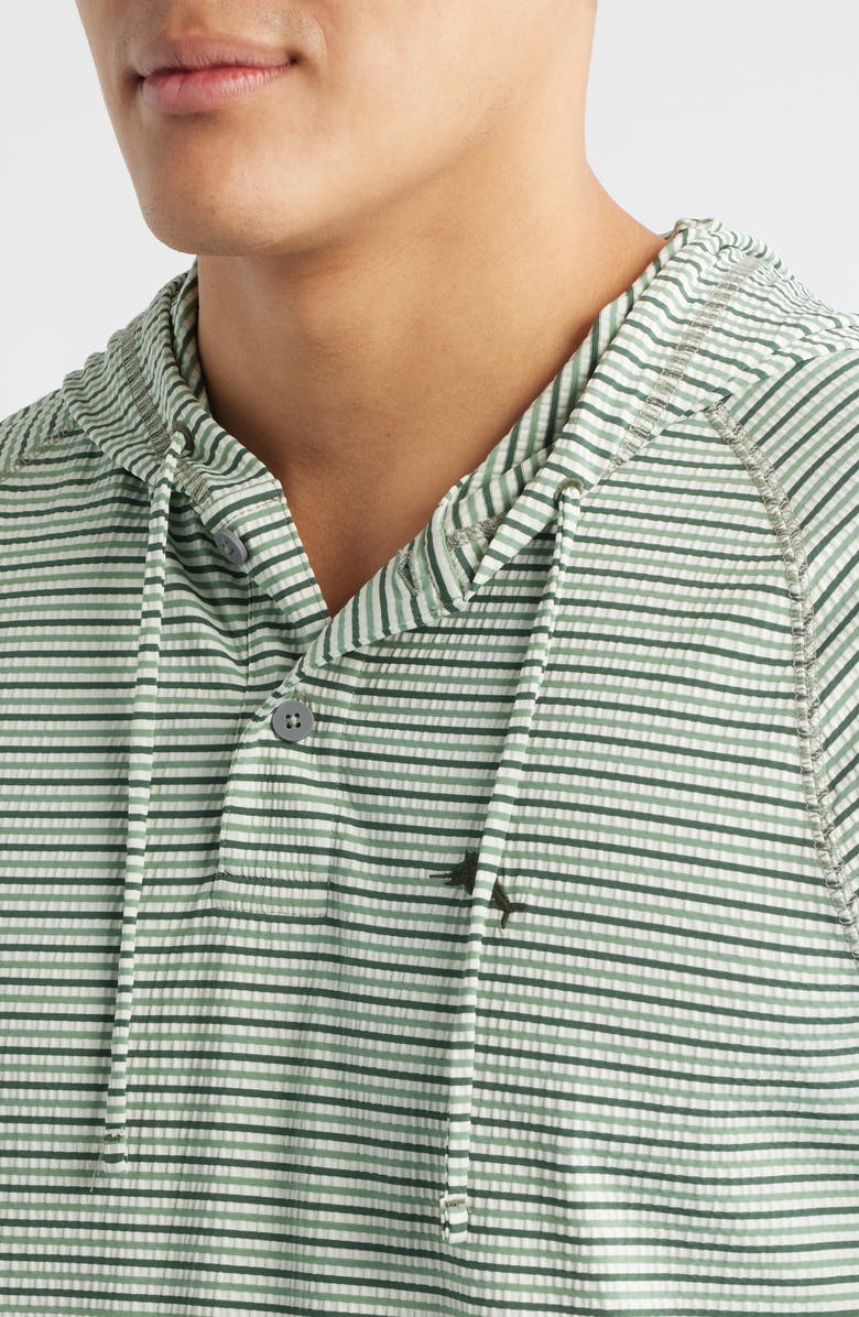 Tommy Bahama Starboard Shores Stripe Seersucker Hoodie, Alternate, color, Baytree