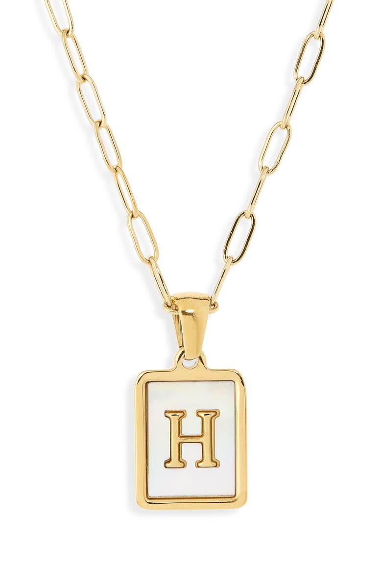 Ocean Drive Initial Pendant Necklace, Main, color, GOLD H