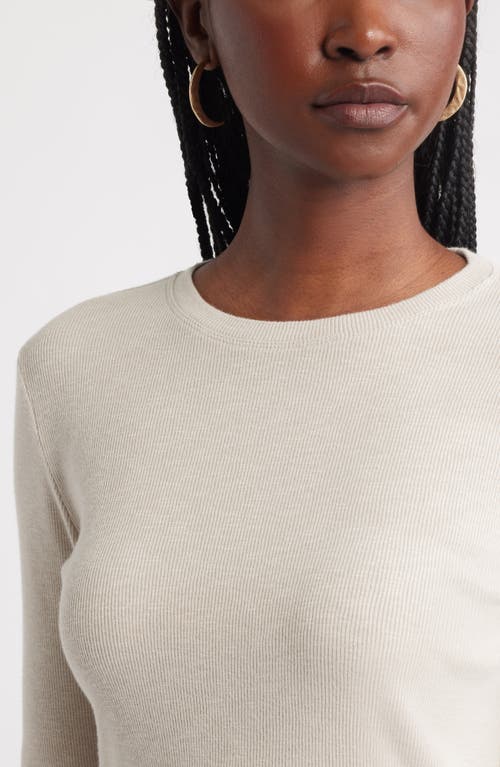 Treasure & Bond Long Sleeve Cotton Blend Rib T-shirt In White