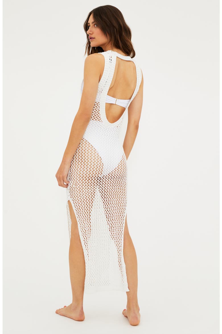 Holly Sheer Open Knit Cover-Up Dress, Alternate, color, WHITE