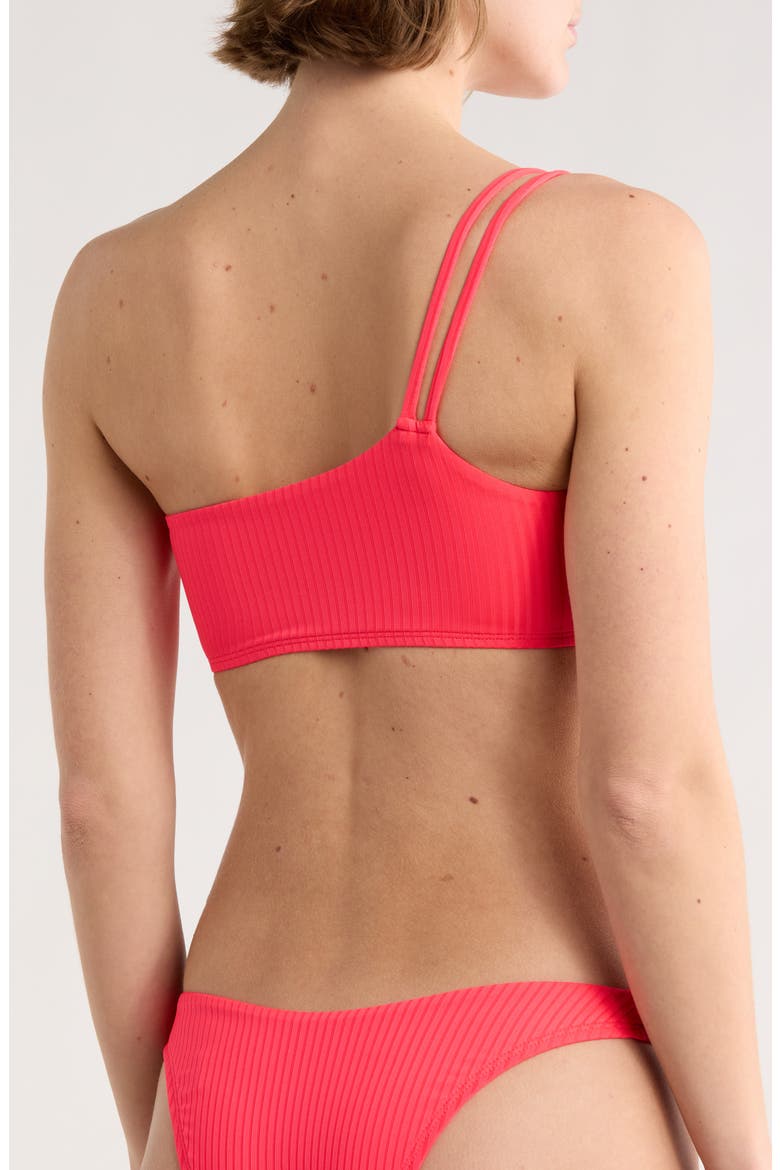 Cosmo One-Shoulder Bikini Top, Alternate, color, CORAL