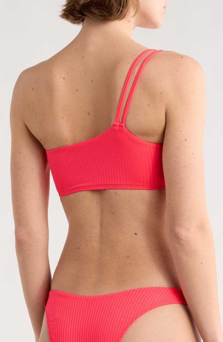 Vitamin A<sup>®</sup> Cosmo One-Shoulder Bikini Top, Alternate, color, Coral