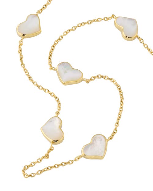 Jan Leslie Five Station Heart 30" Necklace Set In Sterling Silver With 18k Gold Overlay In White