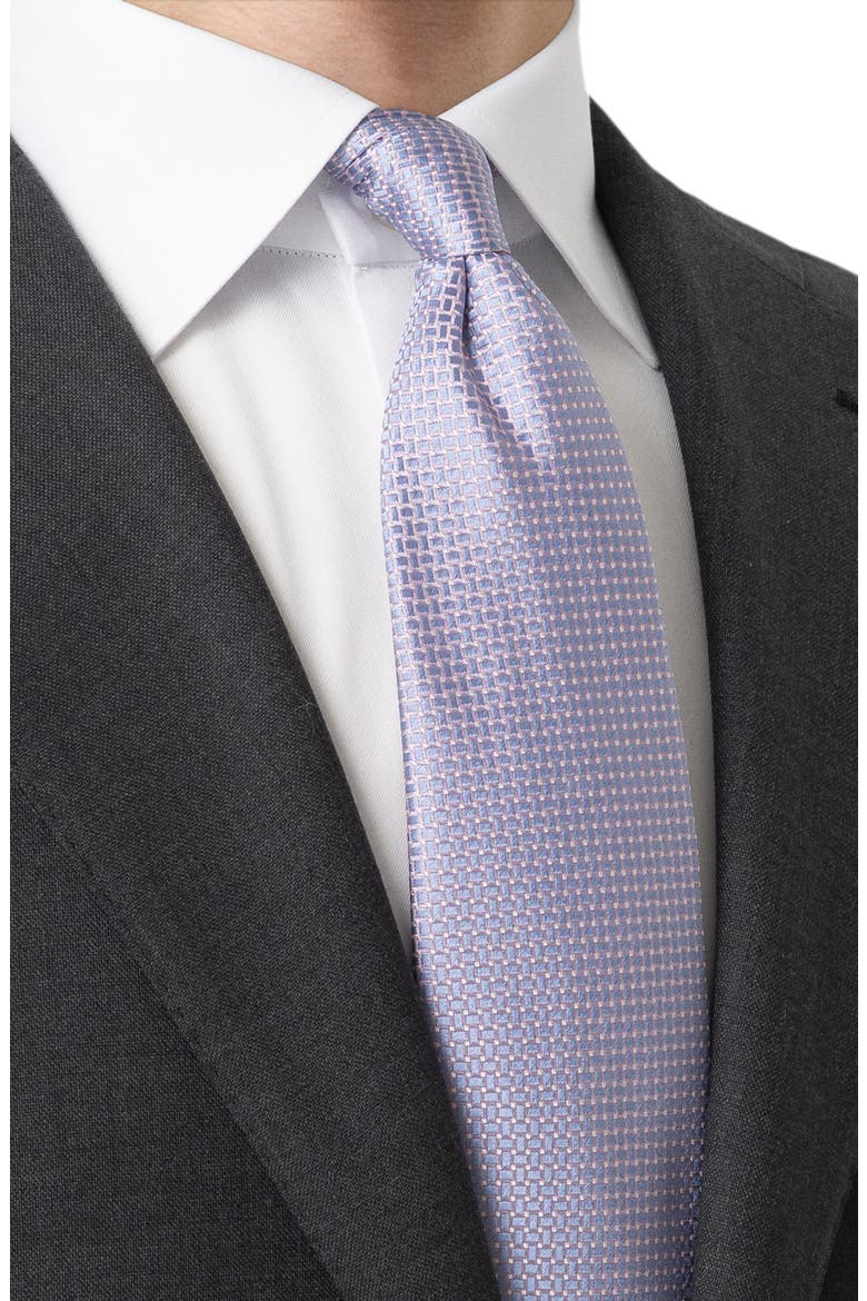 Geometric Jacquard Silk Tie, Alternate, color, MEDIUM PINK