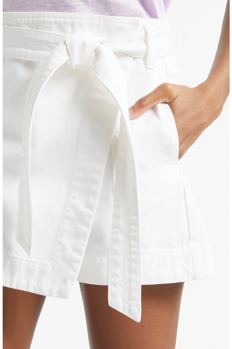 Agee Tie Waist Skort, Alternate, color, WHITE