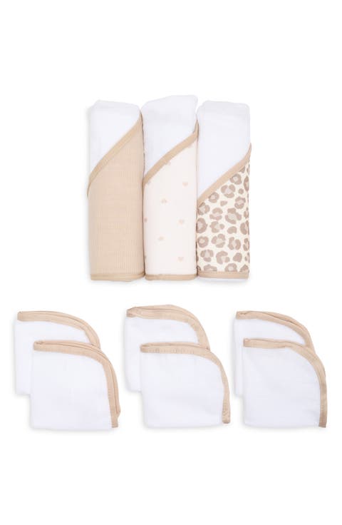 Assorted 9-Piece Hooded Towel & Washcloth Set