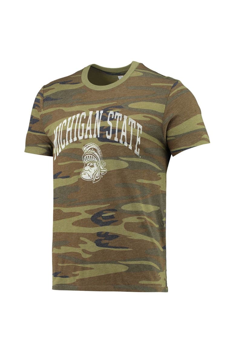 Men's Alternative Apparel Camo Michigan State Spartans Arch Logo Tri-Blend T-Shirt, Alternate, color, Camo