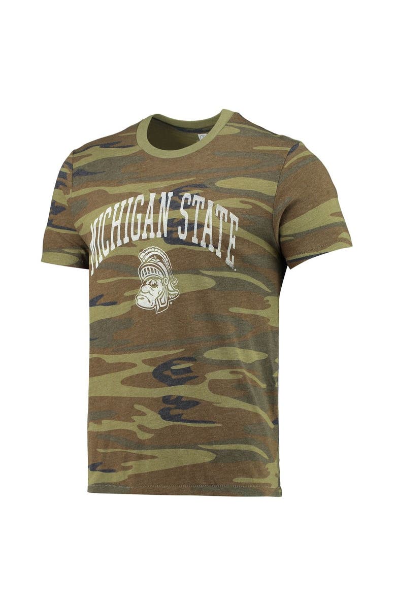 ALTERNATIVE APPAREL Men's Alternative Apparel Camo Michigan State Spartans Arch Logo Tri-Blend T-Shirt, Alternate, color, 