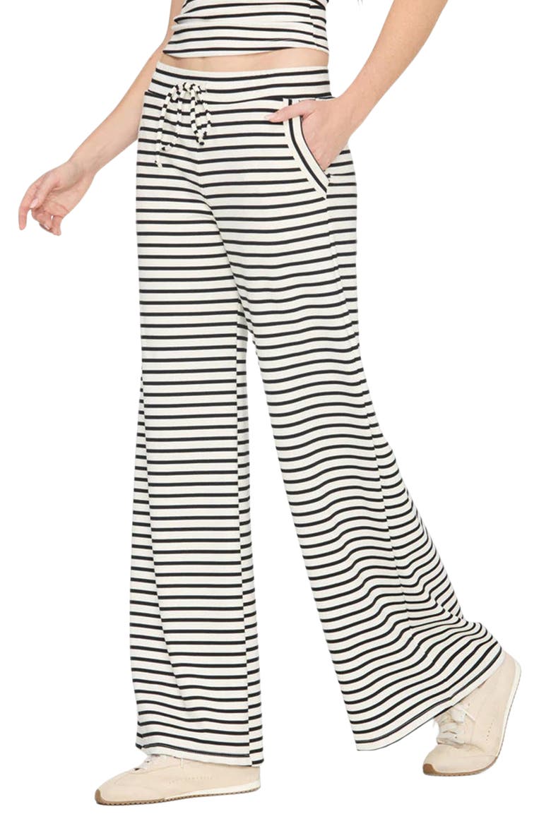 Thea Striped Wide Leg Pants, Alternate, color, IVORY/ BLACK