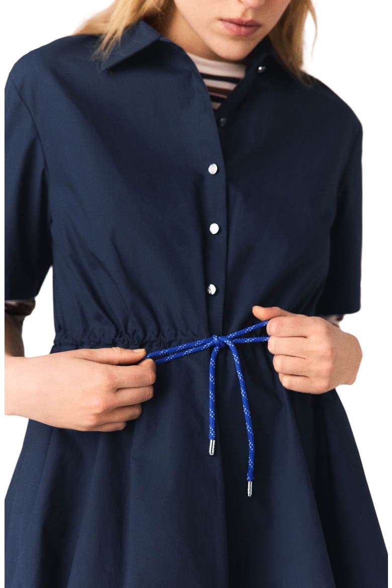 Short-sleeved cotton bubble dress, Alternate, color, Navy