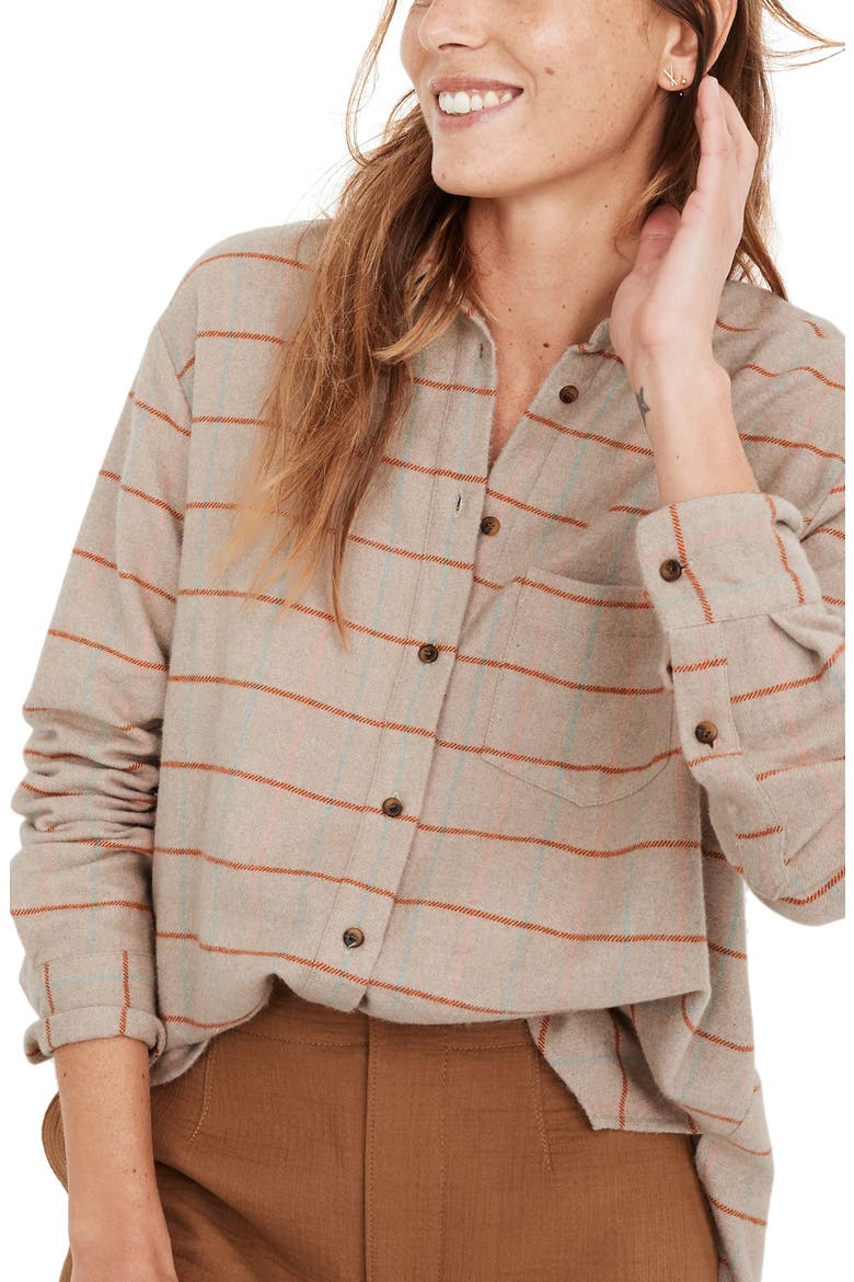 Keene Plaid Flannel Sunday Shirt, Main, color, PINK BLUE ORANGE