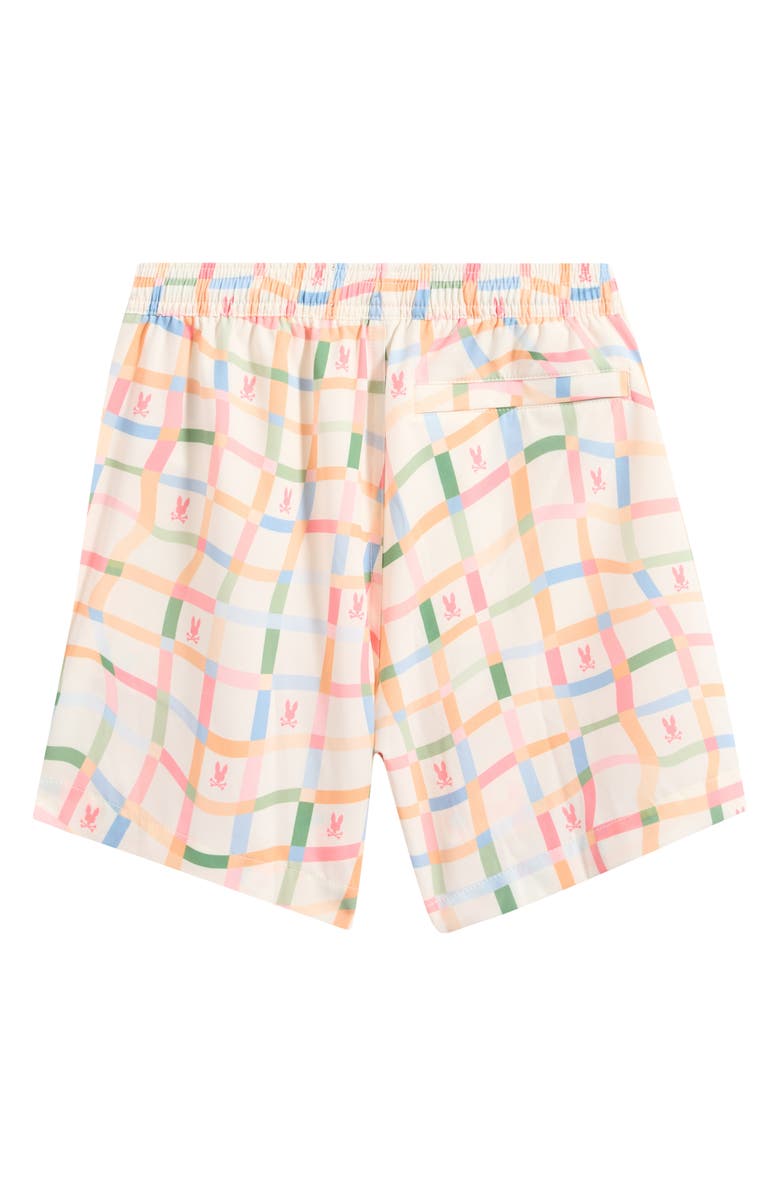 Psycho Bunny Kids' Atlas Bunny Print Swim Trunks, Alternate, color, Pristine