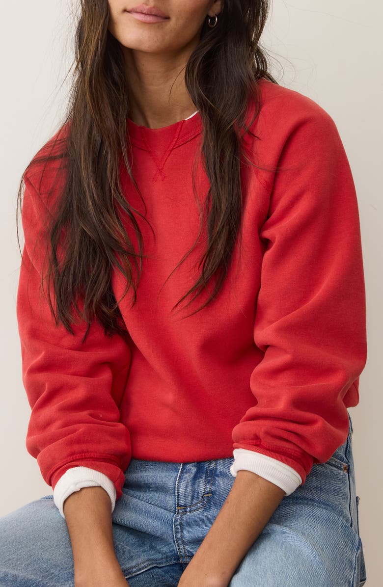 Marine Layer Cloud 9 Fleece Reversible Sweatshirt, Alternate, color, Cherry Red