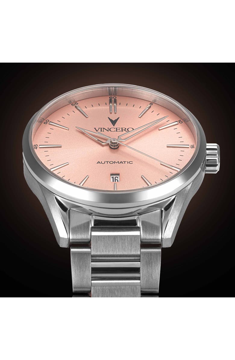 Vincero Icon Salmon Dial Automatic Bracelet Watch, 41mm, Alternate, color, Salmon