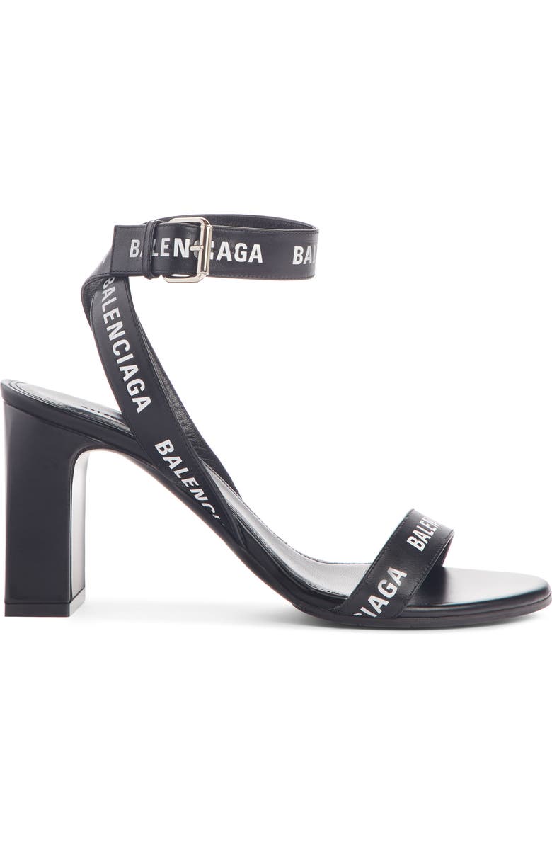 Balenciaga Block Heel Logo Sandal, Alternate, color,