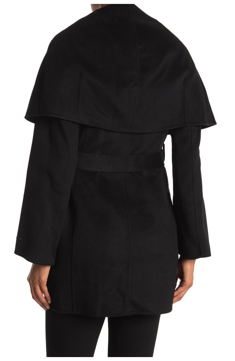 Tahari Marilyn Shawl Collar Tie Waist Wool Blend Coat, Alternate, color, 