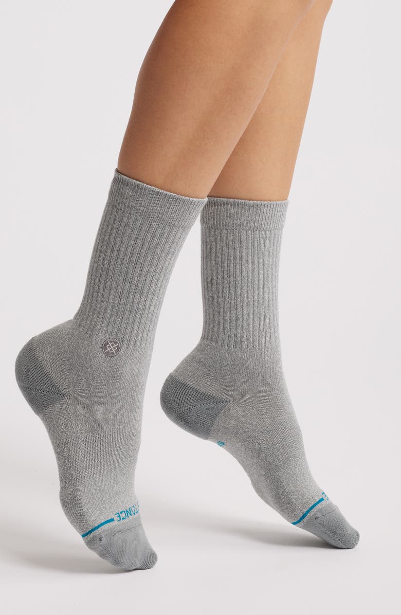 Stance Icon Quarter Crew Socks, Main, color, Greyheather
