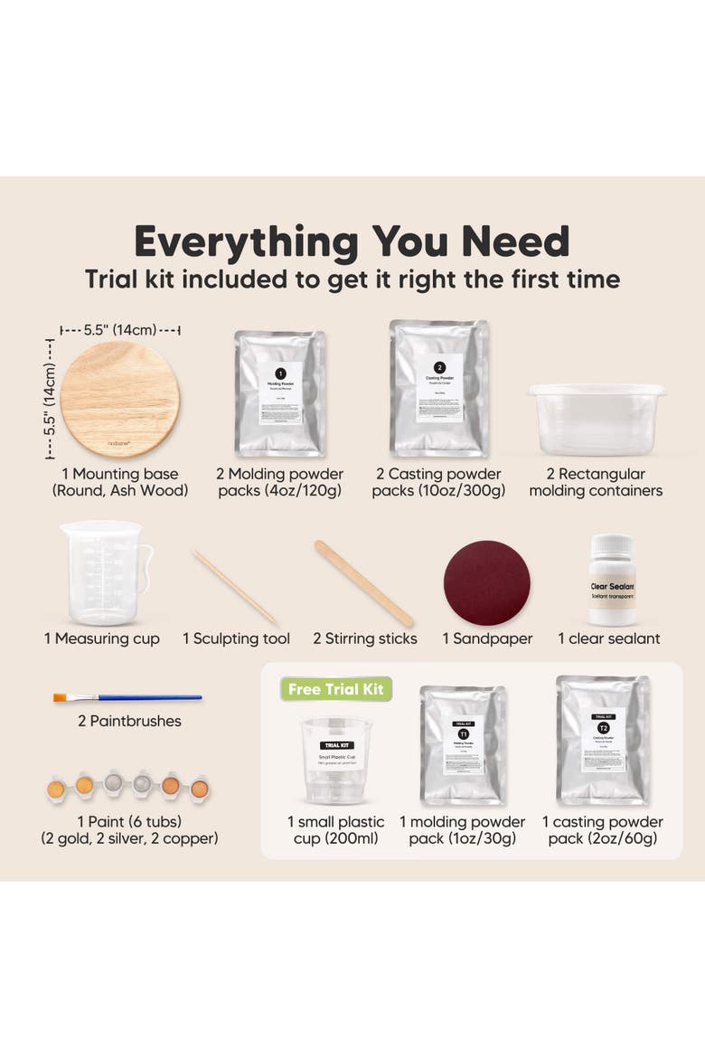 Reve Baby Casting Kit for Hand and Foot, Alternate, color, Ash Wood