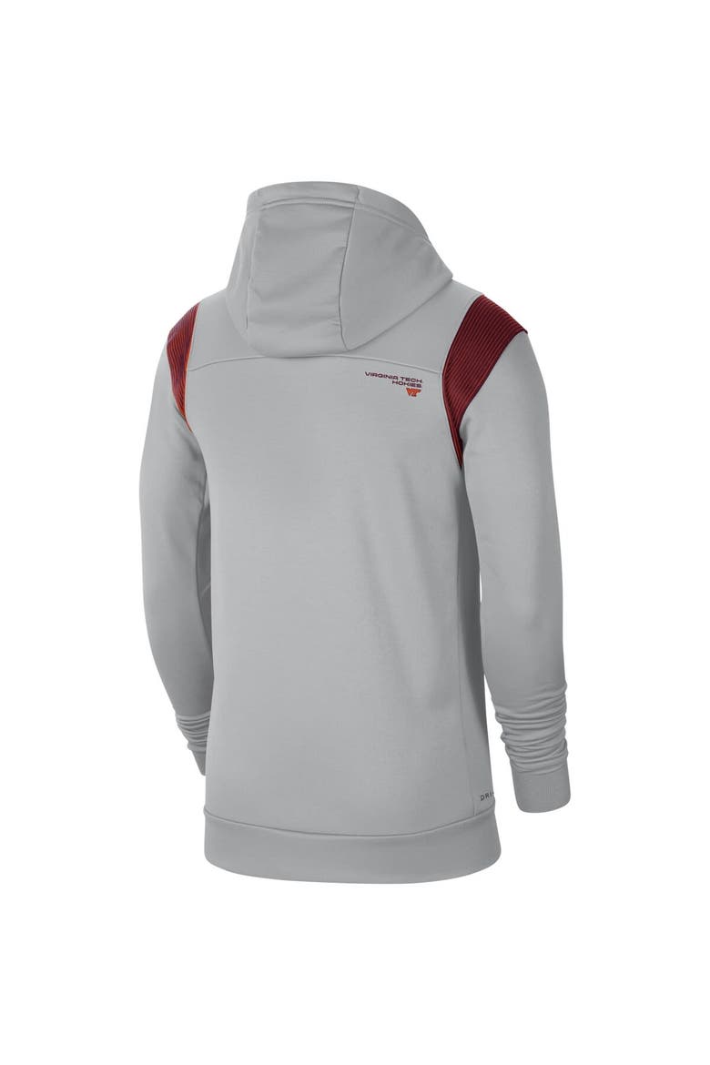 Men's Nike Gray Virginia Tech Hokies 2021 Sideline Performance Full-Zip Hoodie, Alternate, color, Gray