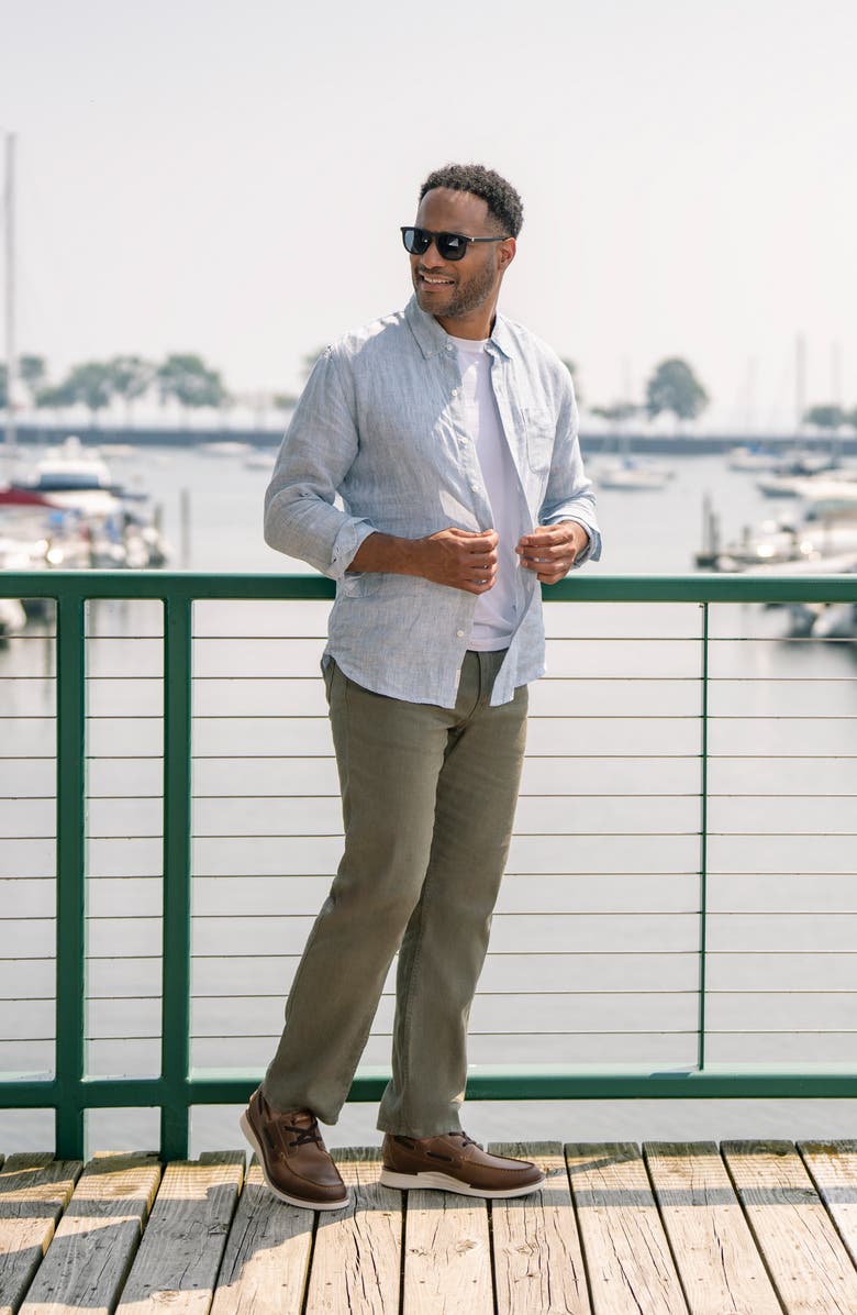 Florsheim Launch Moc Toe Lace-Up Boat Shoe, Alternate, color, Brown