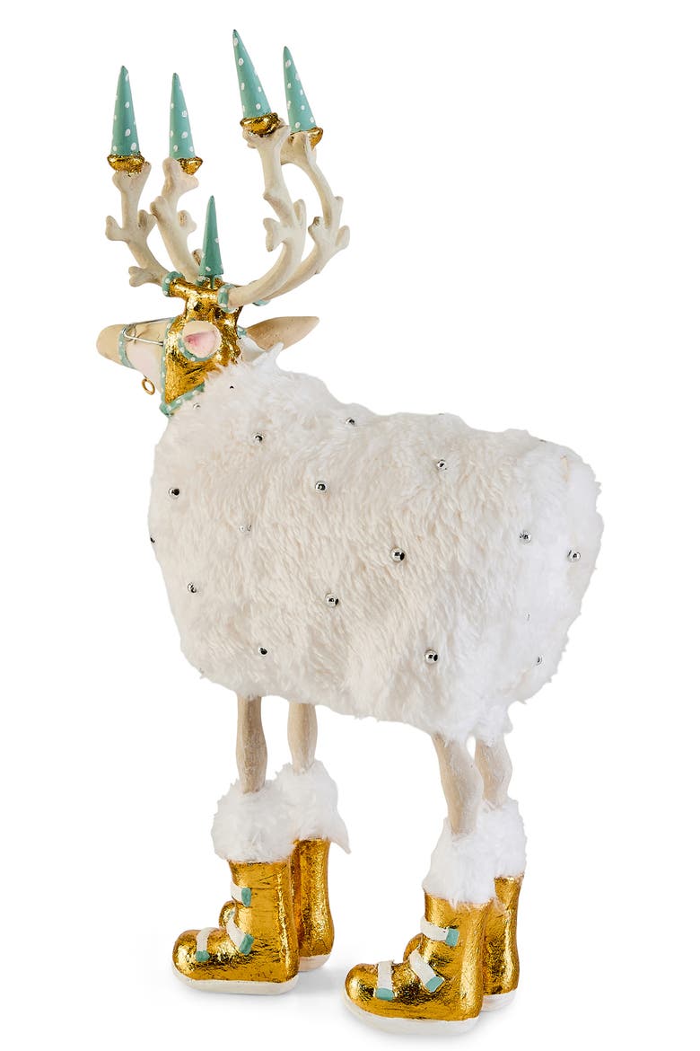 Patience Brewster Moonbeam Blitzen Reindeer Ornament, Alternate, color, WHITE