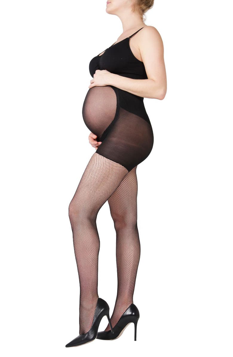 MeMoi Fishnet Maternity Tights, Alternate, color,
