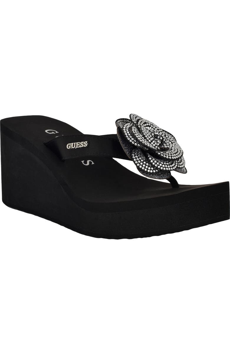 GUESS Damani Platform Wedge Sandal, Main, color, Black