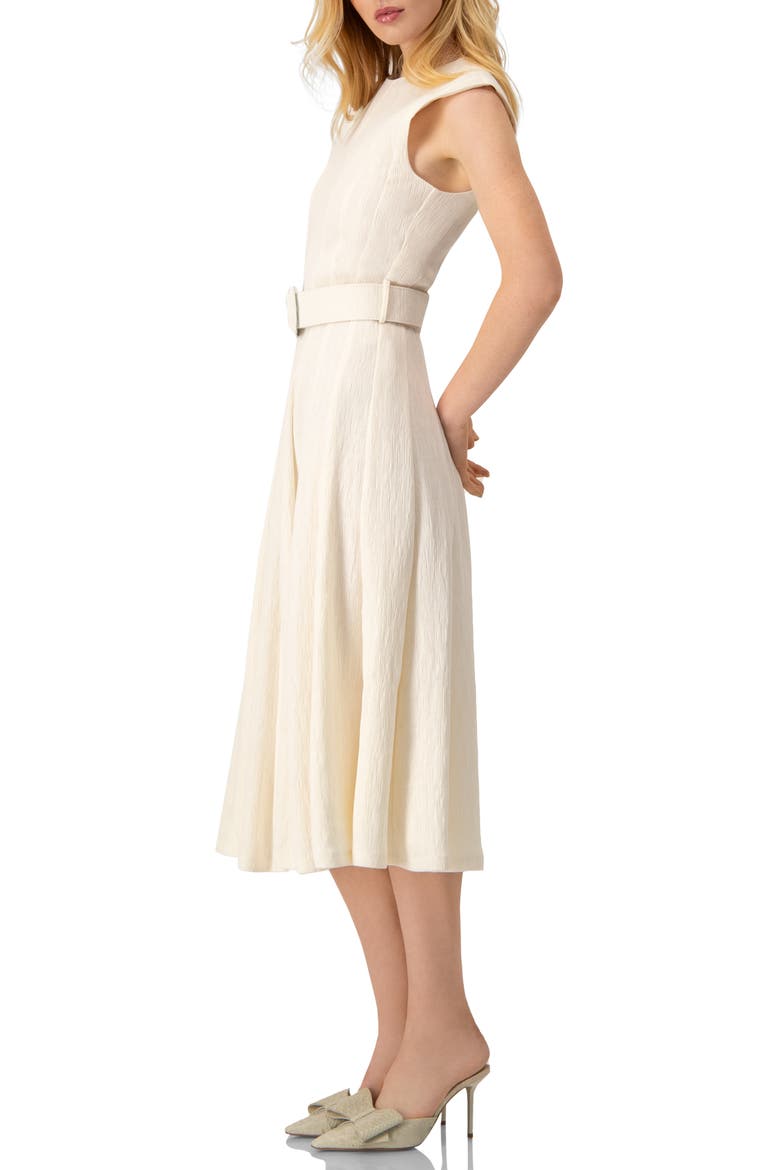 Sleeveless Midi Dress with Belt, Alternate, color, Natural