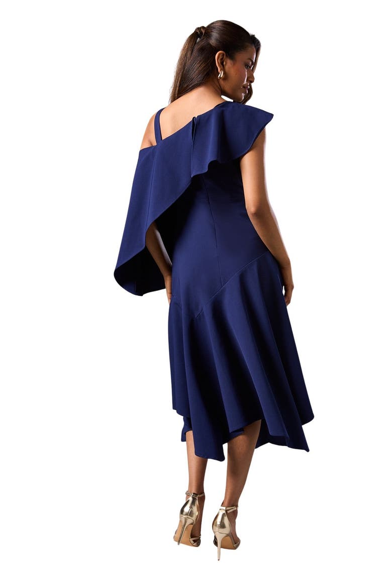 Petite Midi Wedding Guest Dress, Alternate, color, Navy