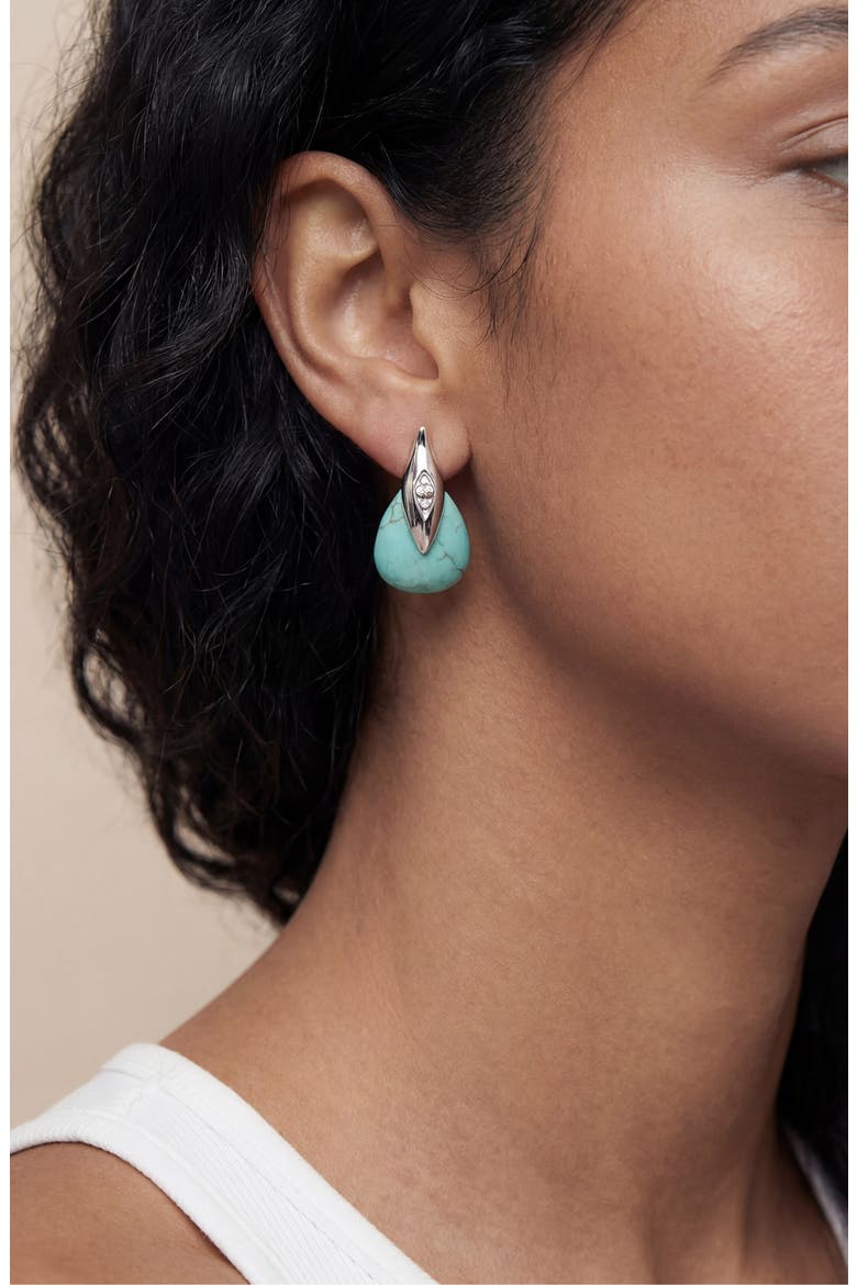 Solstice Earrings, Alternate, color, TURQUOISE AND SILVER