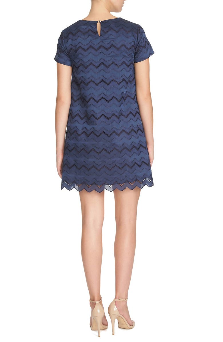 CeCe 'Kayte' Chevron Eyelet Shift Dress, Alternate, color, 