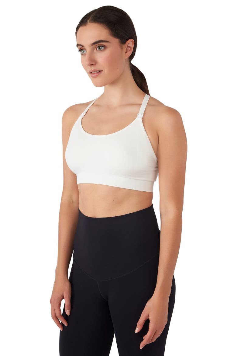 Seamless Yoga Nursing Bralette, Alternate, color, EGG SHELL
