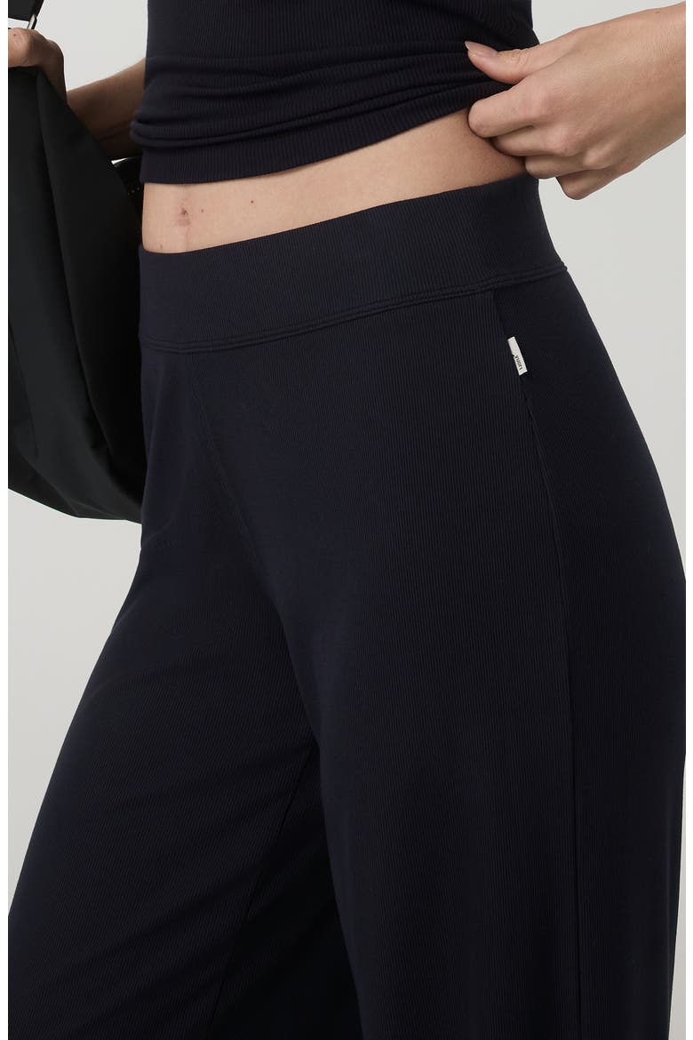 Pose Rib Wide Leg Sweatpants, Alternate, color, BLACK