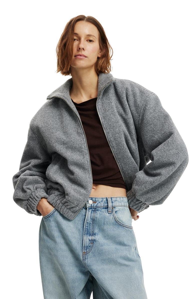 Cotton On Women's Blake Textured Jacket, Main, color, Grey Marle