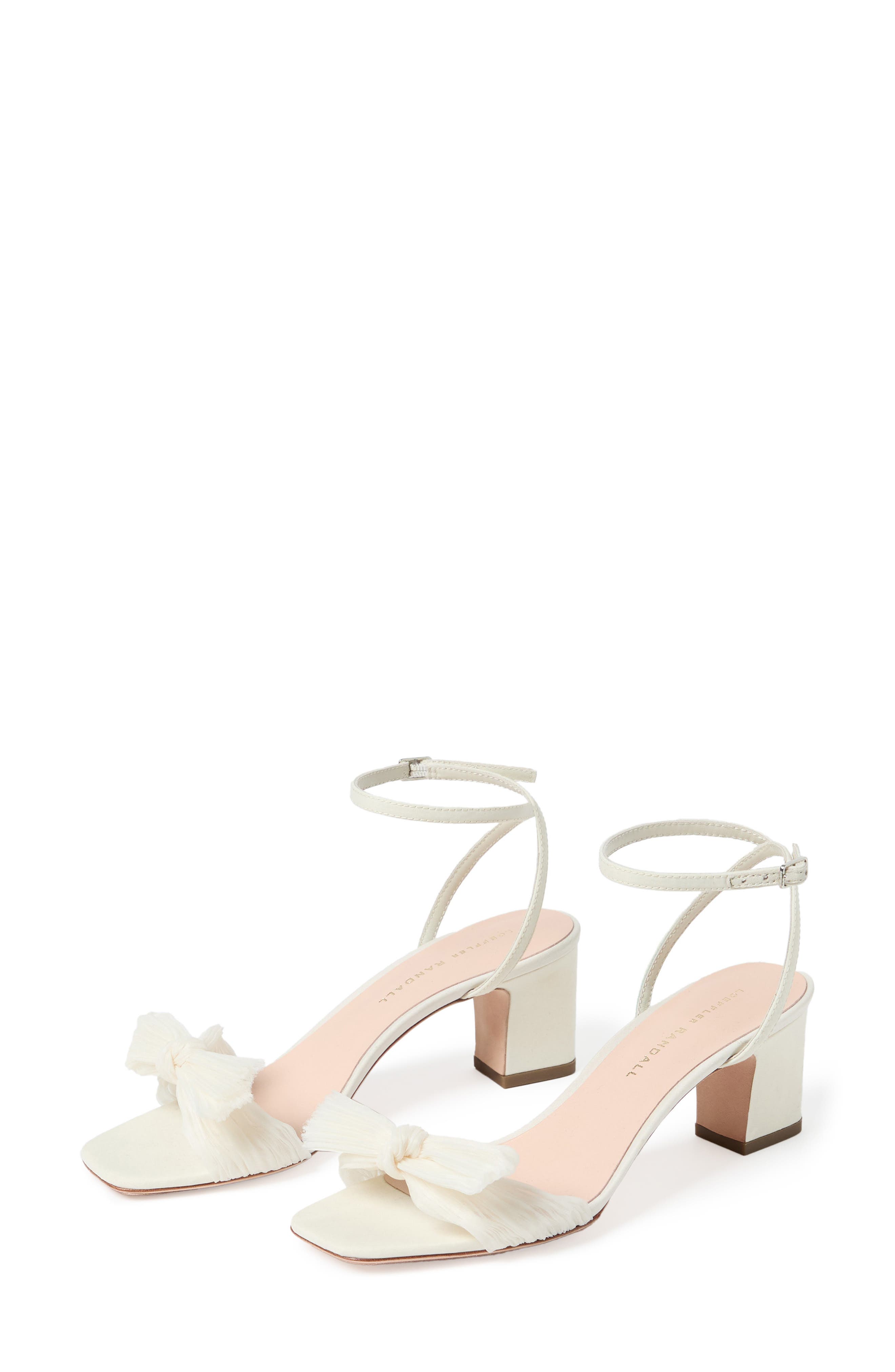 Loeffler Randall Kimora Knotted Bow Sandal, Alternate, color, Pearl