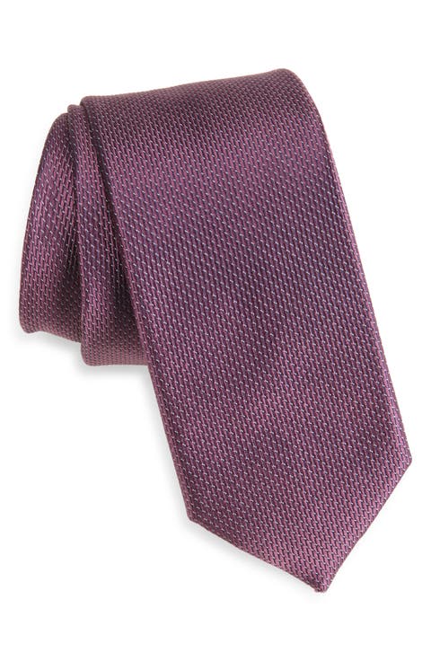 Haskin Textured Solid Silk Tie