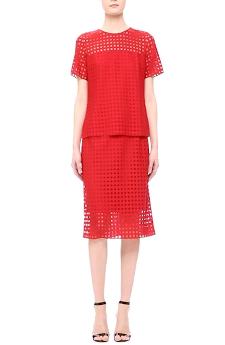 Akris punto Mesh Pencil Skirt, Alternate, color,