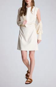 Kenneth Cole Ruched Faux Leather Minidress