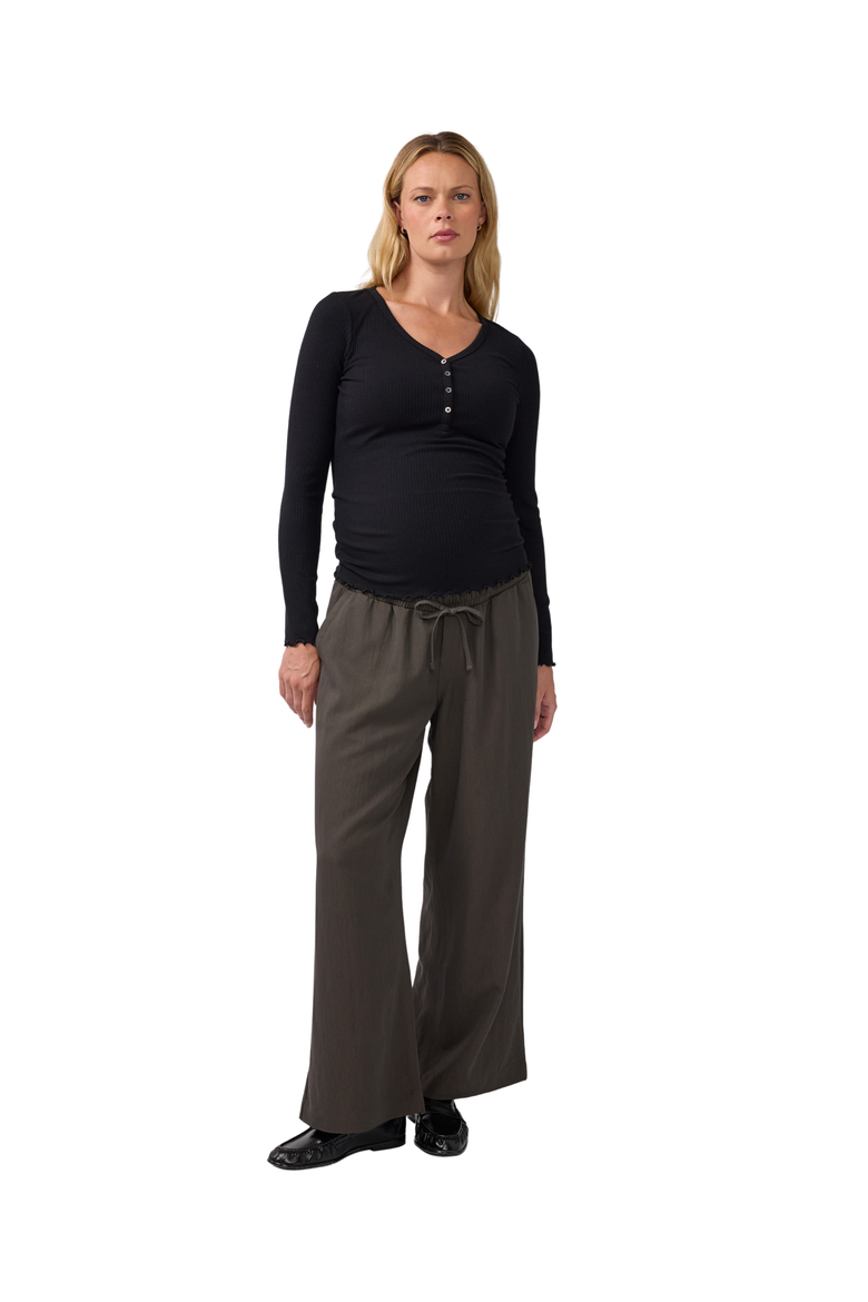 Over Belly Wide Leg Maternity Pant, Main, color, Black Olive