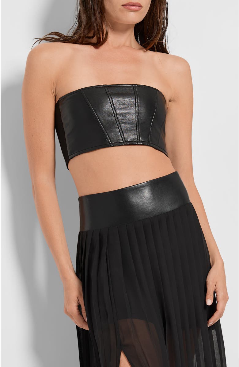 AS by DF Magra Recycled Leather Top, Alternate, color, Black