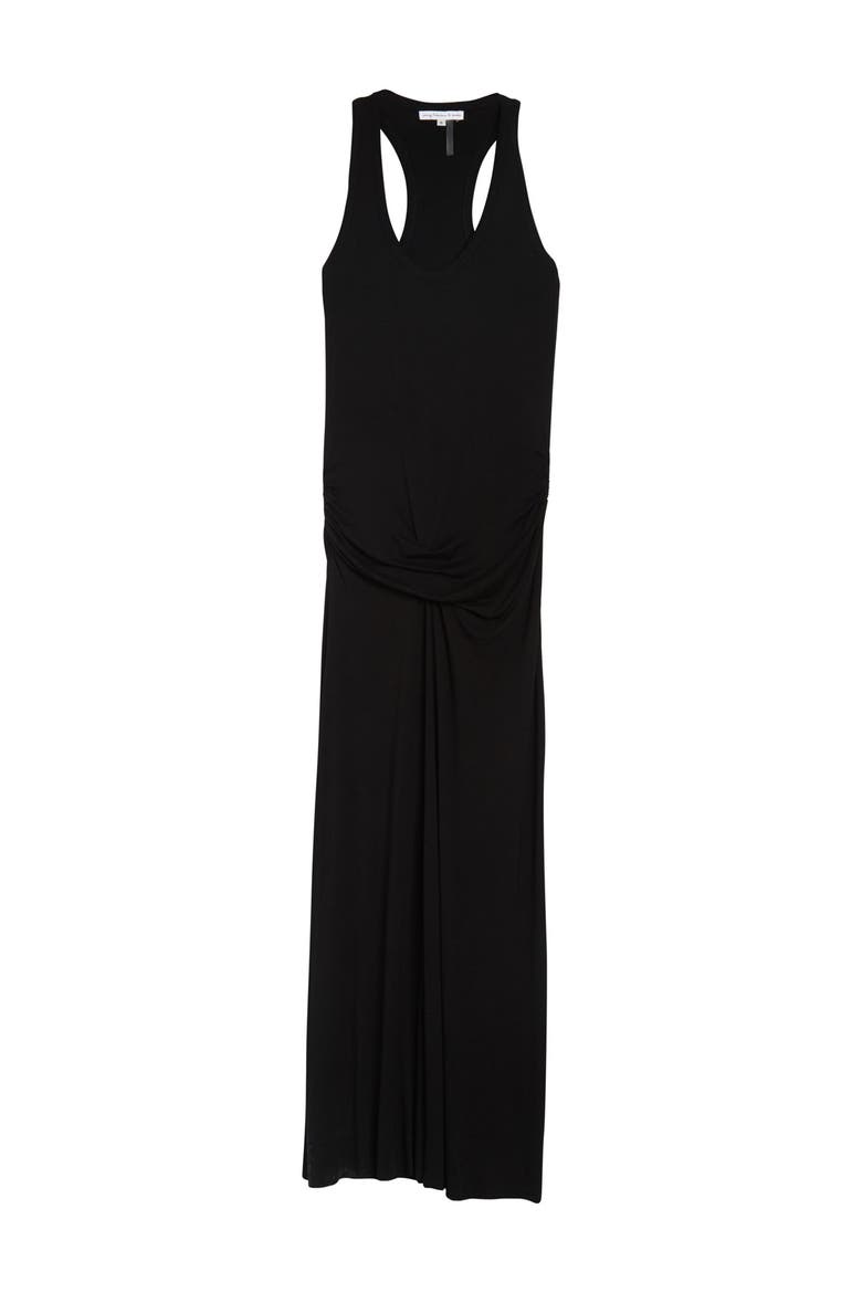 Hampton Ruched Maxi Dress, Main, color, BLACK