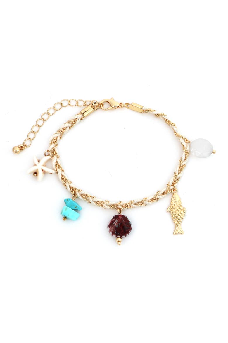 Chain Link Charm Bracelet, Main, color, IVORY