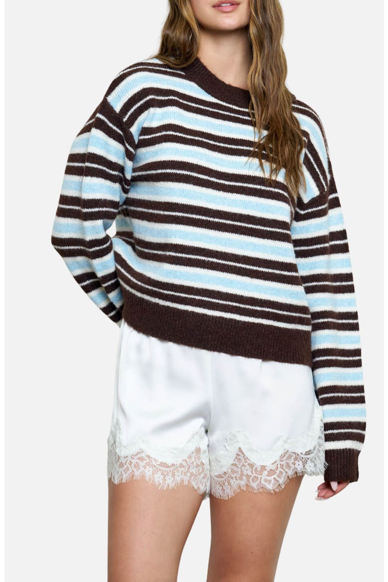 Striped Crewneck Sweater, Main, color, LIGHT BLUE MULTI